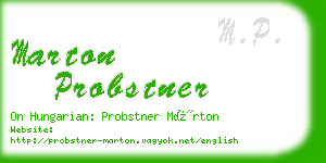 marton probstner business card